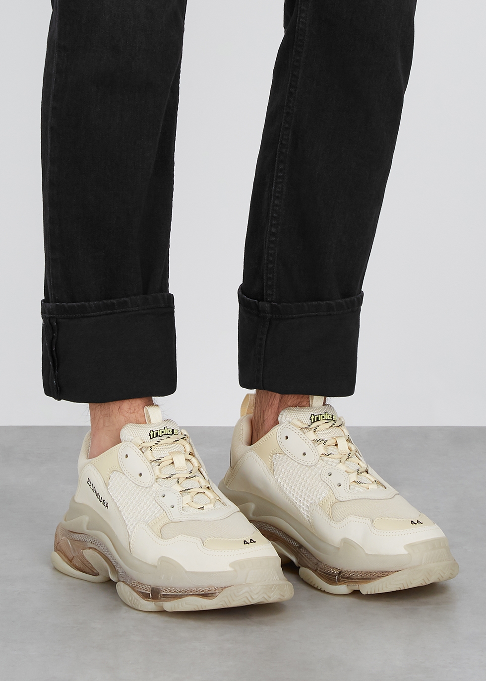 balenciaga All white Triple S sneakers available on